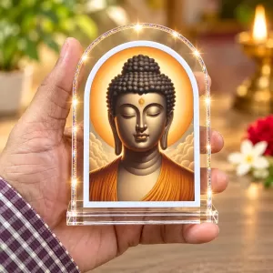 Buddha L Shape Acrylic Showpiece 3 X 3.5 Inch For Home, Office And Car (F175959)