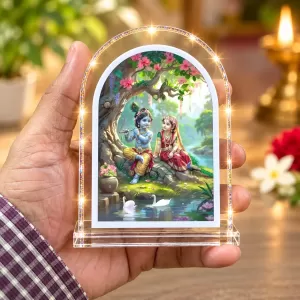 Radha Krishna L Shape Acrylic Showpiece 3 X 3.5 Inch For Home, Office And Car (F175966) Radha Krishna L Shape Acrylic Showpiece 3 X 3.5 Inch For Home, Office And Car (F175966)