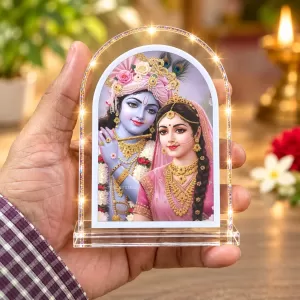 Radha Krishna L Shape Acrylic Showpiece 3 X 3.5 Inch For Home, Office And Car (F175976)