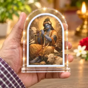 Lord Krishna L Shape Acrylic Showpiece 3 X 3.5 Inch For Home, Office And Car (F175981)