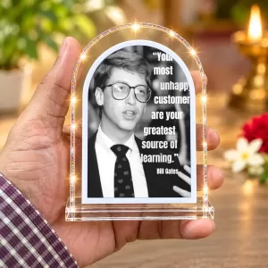 Bill Gates L Shape Acrylic Showpiece 3 X 3.5 Inch For Home, Office And Car (F175986)