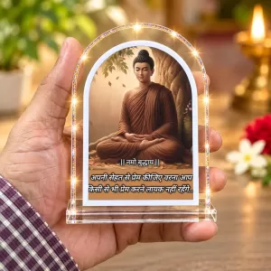 Buddha L Shape Acrylic Showpiece 3 X 3.5 Inch For Home, Office And Car (F175997)