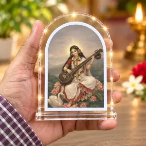 Goddess Saraswati L Shape Acrylic Showpiece 3 X 3.5 Inch For Home, Office And Car (F176000) Goddess Saraswati L Shape Acrylic Showpiece 3 X 3.5 Inch For Home, Office And Car (F176000)