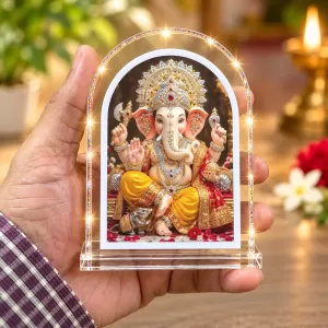 Lord Ganesha L Shape Acrylic Showpiece 3 X 3.5 Inch For Home, Office And Car (F176006) Lord Ganesha L Shape Acrylic Showpiece 3 X 3.5 Inch For Home, Office And Car (F176006)