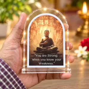 Buddha L Shape Acrylic Showpiece 3 X 3.5 Inch For Home, Office And Car (F176021)