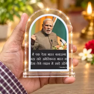 Narendra Modi L Shape Acrylic Showpiece 3 X 3.5 Inch For Home, Office And Car (F176022) Narendra Modi L Shape Acrylic Showpiece 3 X 3.5 Inch For Home, Office And Car (F176022)