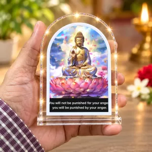 Buddha L Shape Acrylic Showpiece 3 X 3.5 Inch For Home, Office And Car (F176024)