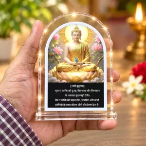 Buddha L Shape Acrylic Showpiece 3 X 3.5 Inch For Home, Office And Car (F176028)