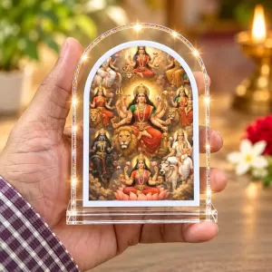 Maa Durga L Shape Acrylic Showpiece 3 X 3.5 Inch For Home, Office And Car (F176031) Maa Durga L Shape Acrylic Showpiece 3 X 3.5 Inch For Home, Office And Car (F176031)