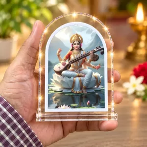 Goddess Saraswati L Shape Acrylic Showpiece 3 X 3.5 Inch For Home, Office And Car (F176037) Goddess Saraswati L Shape Acrylic Showpiece 3 X 3.5 Inch For Home, Office And Car (F176037)