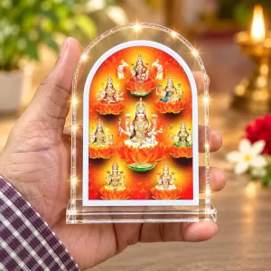 Ashta Lakshmi L Shape Acrylic Showpiece 3 X 3.5 Inch For Home, Office And Car (F176051)