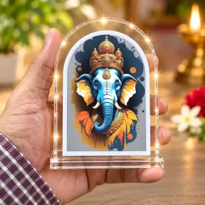 Lord Ganesha L Shape Acrylic Showpiece 3 X 3.5 Inch For Home, Office And Car (F176053) Lord Ganesha L Shape Acrylic Showpiece 3 X 3.5 Inch For Home, Office And Car (F176053)