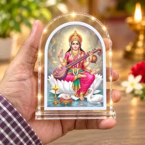 Goddess Saraswati L Shape Acrylic Showpiece 3 X 3.5 Inch For Home, Office And Car (F176055) Goddess Saraswati L Shape Acrylic Showpiece 3 X 3.5 Inch For Home, Office And Car (F176055)