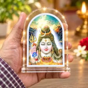 Lord Shiva L Shape Acrylic Showpiece 3 X 3.5 Inch For Home, Office And Car (F176057)