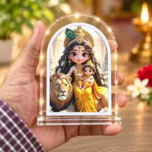 Baby Durga L Shape Acrylic Showpiece 3 X 3.5 Inch For Home, Office And Car (F176063) Baby Durga L Shape Acrylic Showpiece 3 X 3.5 Inch For Home, Office And Car (F176063)