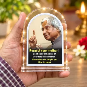 A. P. J. Abdul Kalam L Shape Acrylic Showpiece 3 X 3.5 Inch For Home, Office And Car (F176066)