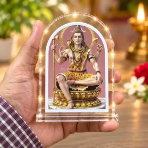 Lord Shiva L Shape Acrylic Showpiece 3 X 3.5 Inch For Home, Office And Car (F176074)