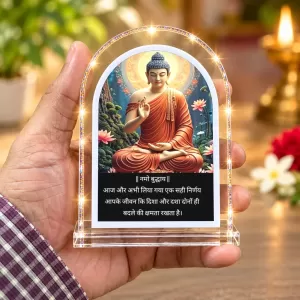 Buddha L Shape Acrylic Showpiece 3 X 3.5 Inch For Home, Office And Car (F176087)