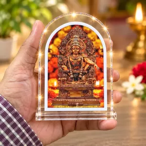 Lord Ayyappan L Shape Acrylic Showpiece 3 X 3.5 Inch For Home, Office And Car (F176088) Lord Ayyappan L Shape Acrylic Showpiece 3 X 3.5 Inch For Home, Office And Car (F176088)