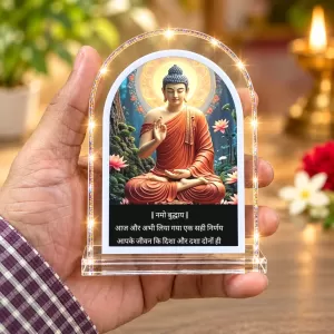 Buddha L Shape Acrylic Showpiece 3 X 3.5 Inch For Home, Office And Car (F176097)
