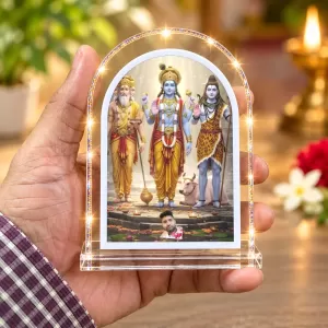 Lord Bramha Vishnu Maheshwar L Shape Acrylic Showpiece 3 X 3.5 Inch For Home, Office And Car (F176098) Lord Bramha Vishnu Maheshwar L Shape Acrylic Showpiece 3 X 3.5 Inch For Home, Office And Car (F176098)