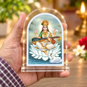 Goddess Saraswati L Shape Acrylic Showpiece 3 X 3.5 Inch For Home, Office And Car (F176099) Goddess Saraswati L Shape Acrylic Showpiece 3 X 3.5 Inch For Home, Office And Car (F176099)