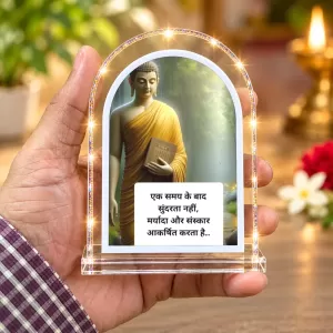 Buddha L Shape Acrylic Showpiece 3 X 3.5 Inch For Home, Office And Car (F176100)