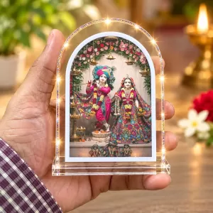 Radha Krishna L Shape Acrylic Showpiece 3 X 3.5 Inch For Home, Office And Car (F176104) Radha Krishna L Shape Acrylic Showpiece 3 X 3.5 Inch For Home, Office And Car (F176104)