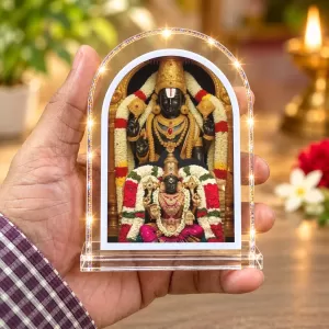 Lord Venkatswar L Shape Acrylic Showpiece 3 X 3.5 Inch For Home, Office And Car (F176109)