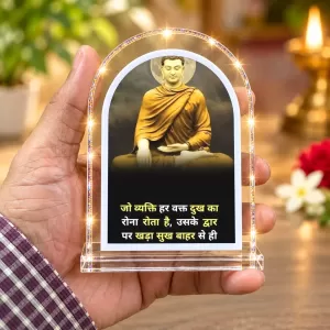 Buddha L Shape Acrylic Showpiece 3 X 3.5 Inch For Home, Office And Car (F176110)
