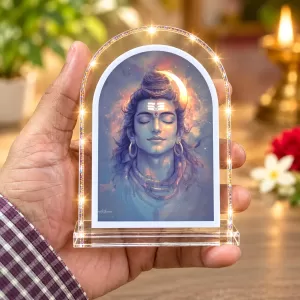Lord Shiva L Shape Acrylic Showpiece 3 X 3.5 Inch For Home, Office And Car (F176111)