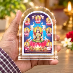 Goddess Astha Lakshmi L Shape Acrylic Showpiece 3 X 3.5 Inch For Home, Office And Car (F176112)