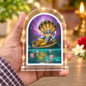 Lord Vishnu L Shape Acrylic Showpiece 3 X 3.5 Inch For Home, Office And Car (F176118)