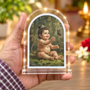 Baby Hanuman L Shape Acrylic Showpiece 3 X 3.5 Inch For Home, Office And Car (F176122) Baby Hanuman L Shape Acrylic Showpiece 3 X 3.5 Inch For Home, Office And Car (F176122)