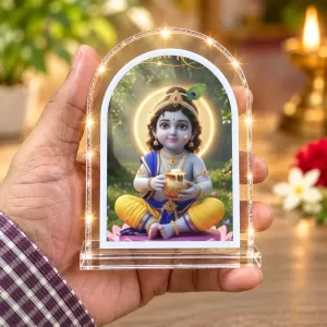 Lord Krishna L Shape Acrylic Showpiece 3 X 3.5 Inch For Home, Office And Car (F176127) Lord Krishna L Shape Acrylic Showpiece 3 X 3.5 Inch For Home, Office And Car (F176127)