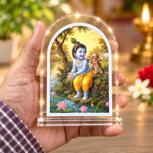 Lord Krishna L Shape Acrylic Showpiece 3 X 3.5 Inch For Home, Office And Car (F176131) Lord Krishna L Shape Acrylic Showpiece 3 X 3.5 Inch For Home, Office And Car (F176131)