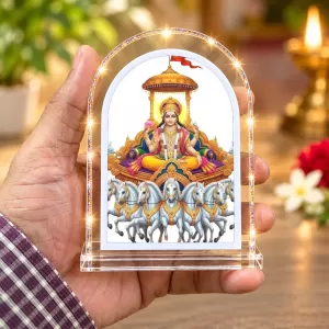 Surya Dev L Shape Acrylic Showpiece 3 X 3.5 Inch For Home, Office And Car (F176137) Surya Dev L Shape Acrylic Showpiece 3 X 3.5 Inch For Home, Office And Car (F176137)