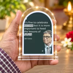 Bill Gates L Shape Acrylic Showpiece 3 X 3.5 Inch For Home, Office And Car (F176143)