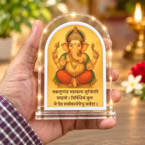 Lord Ganesha L Shape Acrylic Showpiece 3 X 3.5 Inch For Home, Office And Car (F176150) Lord Ganesha L Shape Acrylic Showpiece 3 X 3.5 Inch For Home, Office And Car (F176150)