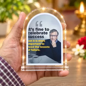 Bill Gates L Shape Acrylic Showpiece 3 X 3.5 Inch For Home, Office And Car (F176154)