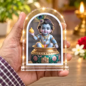 Bal Krishna L Shape Acrylic Showpiece 3 X 3.5 Inch For Home, Office And Car (F176156)