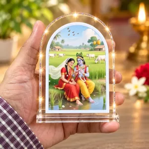 Radha Krishna L Shape Acrylic Showpiece 3 X 3.5 Inch For Home, Office And Car (F176158) Radha Krishna L Shape Acrylic Showpiece 3 X 3.5 Inch For Home, Office And Car (F176158)