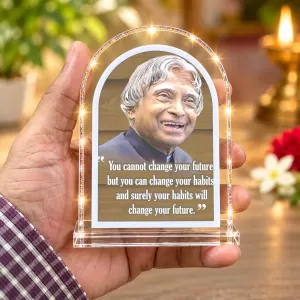 A. P. J. Abdul Kalam L Shape Acrylic Showpiece 3 X 3.5 Inch For Home, Office And Car (F176166)