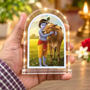 Lord Krishna And Cow L Shape Acrylic Showpiece 3 X 3.5 Inch For Home, Office And Car (F176167) Lord Krishna And Cow L Shape Acrylic Showpiece 3 X 3.5 Inch For Home, Office And Car (F176167)