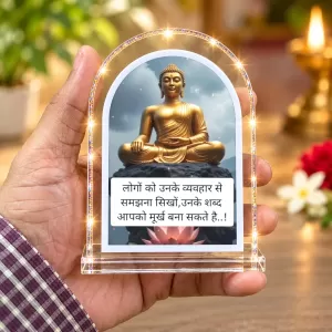 Buddha L Shape Acrylic Showpiece 3 X 3.5 Inch For Home, Office And Car (F176171)
