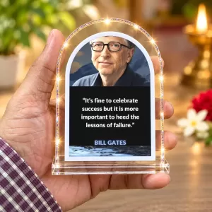 Bill Gates L Shape Acrylic Showpiece 3 X 3.5 Inch For Home, Office And Car (F176175)