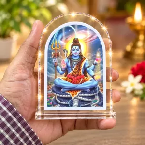 Lord Shiva L Shape Acrylic Showpiece 3 X 3.5 Inch For Home, Office And Car (F176177)