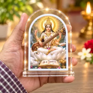 Goddess Saraswati L Shape Acrylic Showpiece 3 X 3.5 Inch For Home, Office And Car (F176183) Goddess Saraswati L Shape Acrylic Showpiece 3 X 3.5 Inch For Home, Office And Car (F176183)