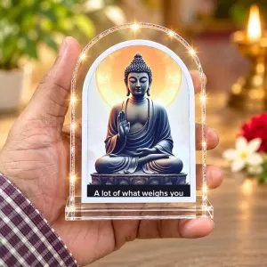 Buddha L Shape Acrylic Showpiece 3 X 3.5 Inch For Home, Office And Car (F176192)