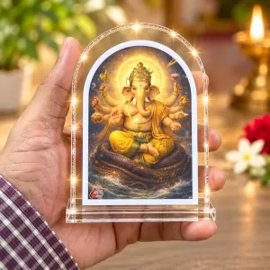 Lord Ganesha L Shape Acrylic Showpiece 3 X 3.5 Inch For Home, Office And Car (F176201) Lord Ganesha L Shape Acrylic Showpiece 3 X 3.5 Inch For Home, Office And Car (F176201)